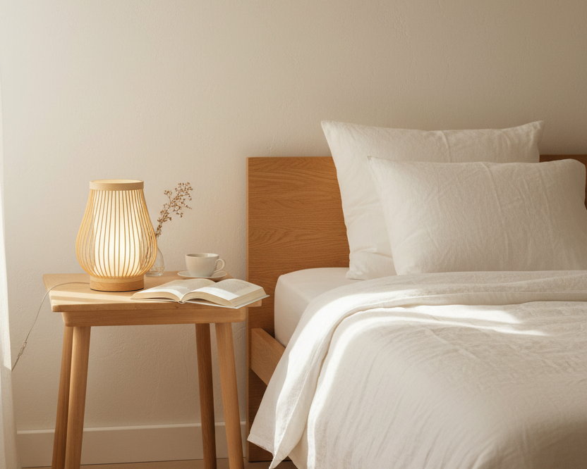 Bamboo lantern bedside lamp