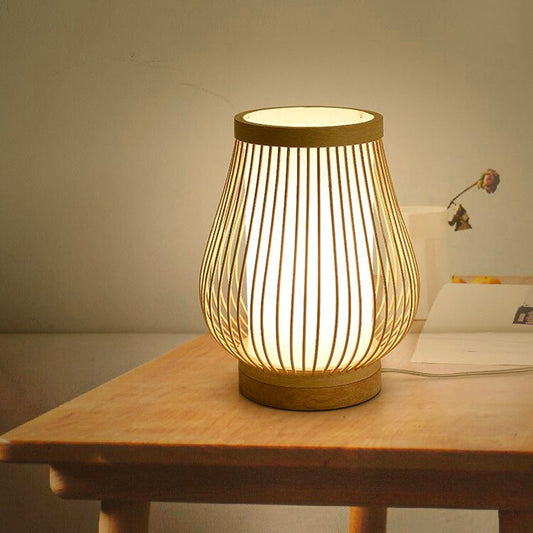 Bamboo lantern bedside lamp