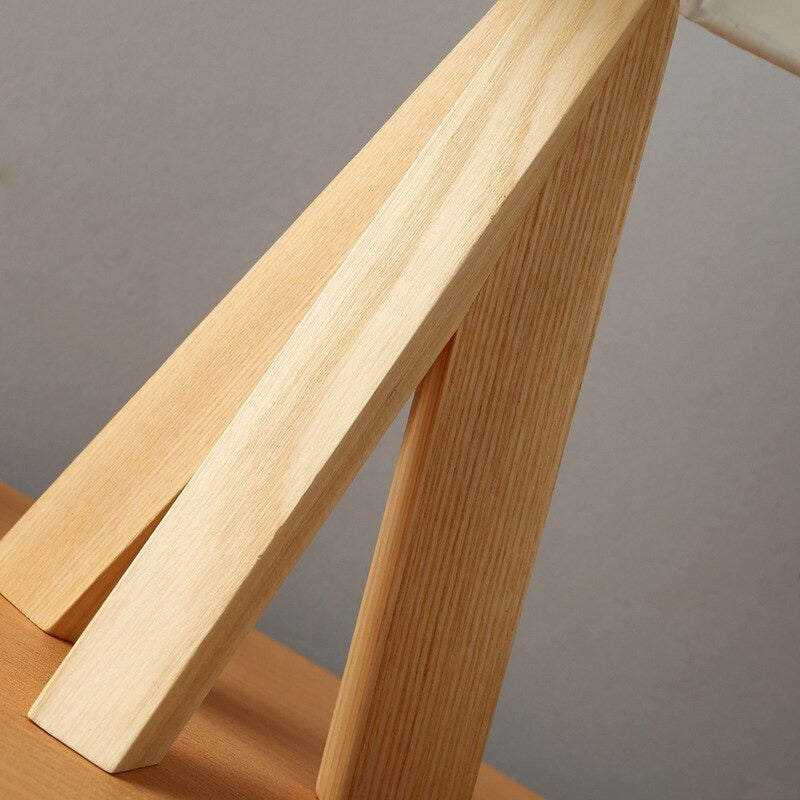 Scandinavian wooden tripod bedside lamp