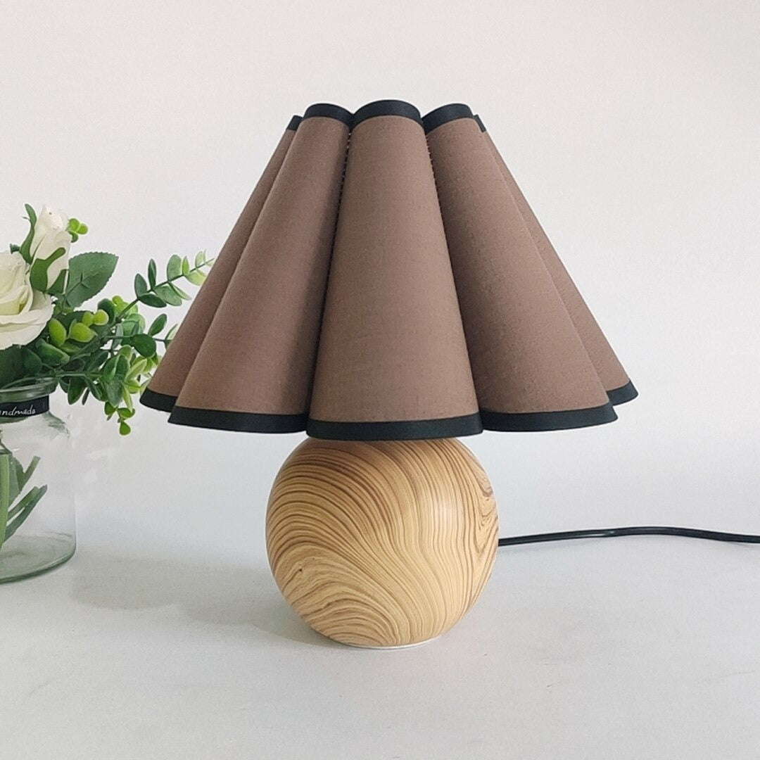 Vintage wooden bedside lamp
