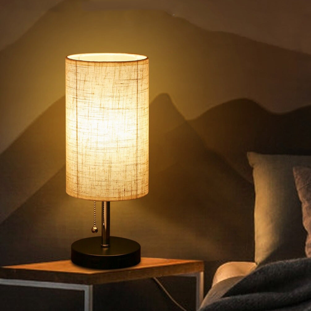 Scandinavian style bedside lamp with charger