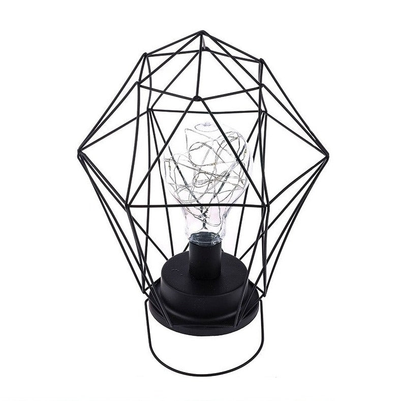 Industrial battery-powered bedside lamp