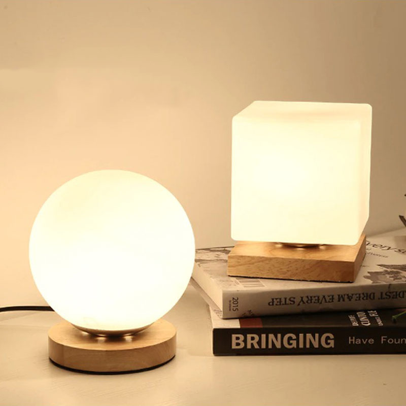 Square LED bedside lamp