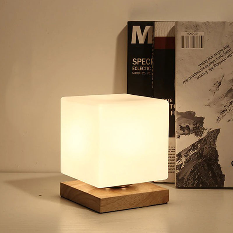 Square LED bedside lamp