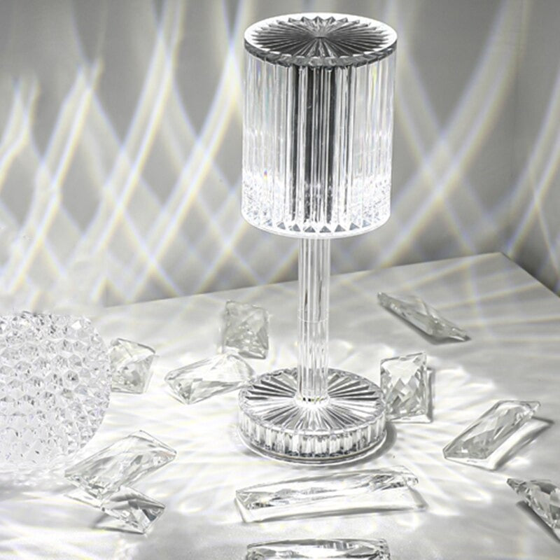 Round diamond-shaped LED bedside lamp