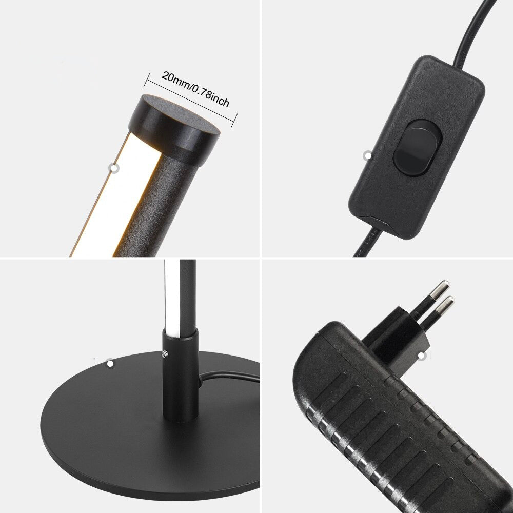 LED black bedside lamp