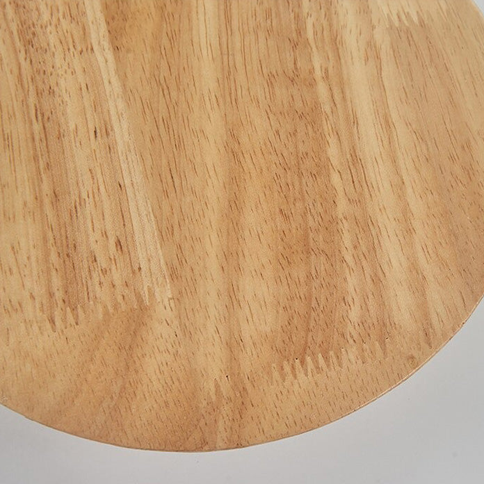 Circular wooden wall bedside lamp