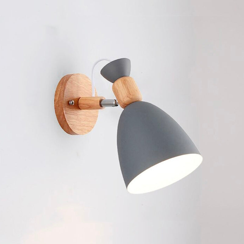 Scandinavian wooden wall bedside lamp