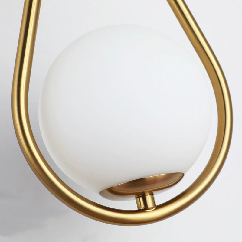 Golden metal ball wall bedside lamp