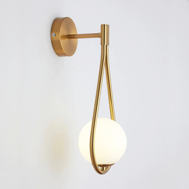 Golden metal ball wall bedside lamp