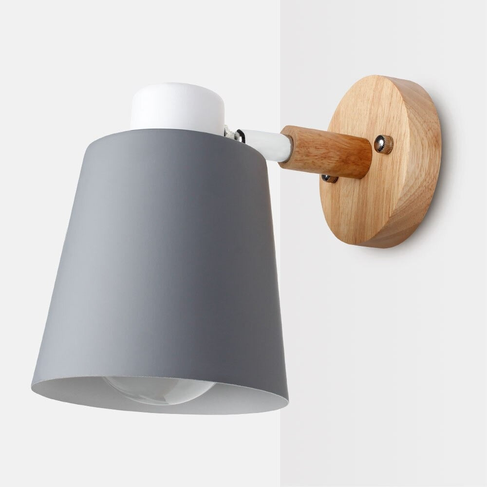 Wooden modern wall bedside lamp