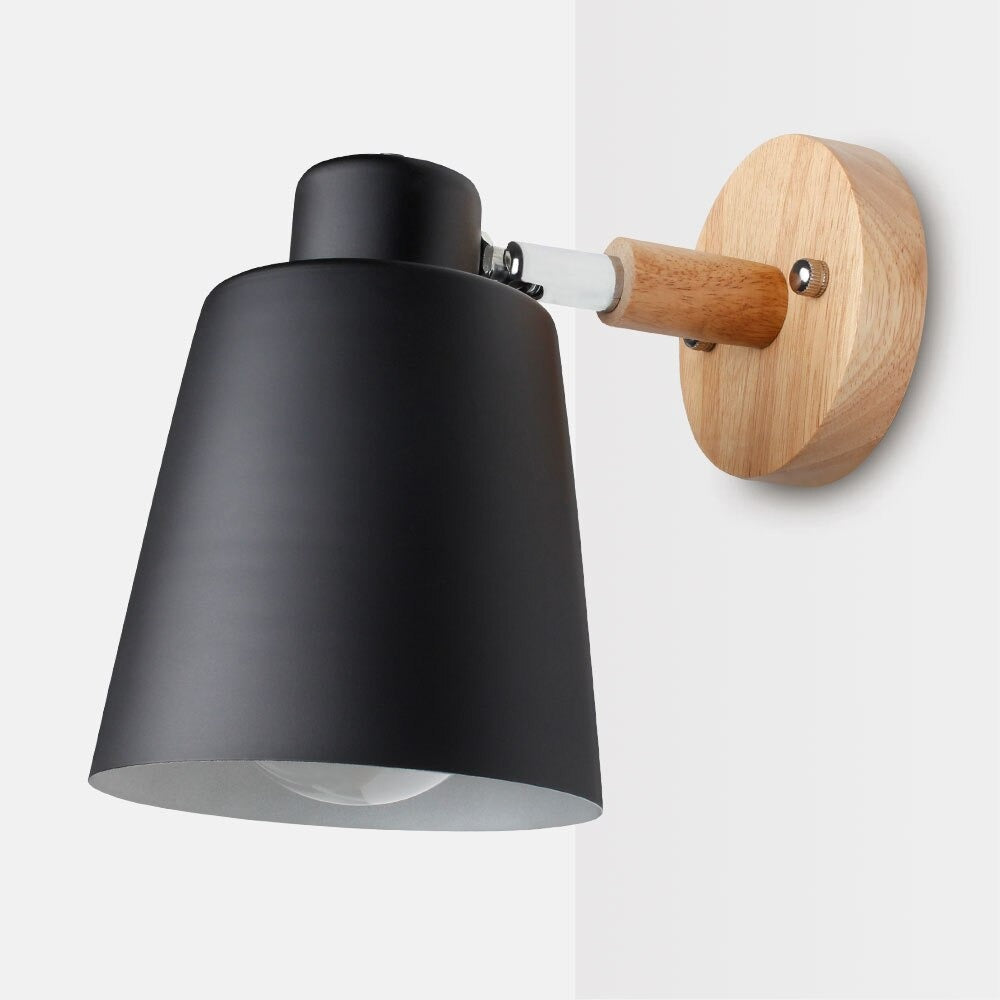 Wooden modern wall bedside lamp