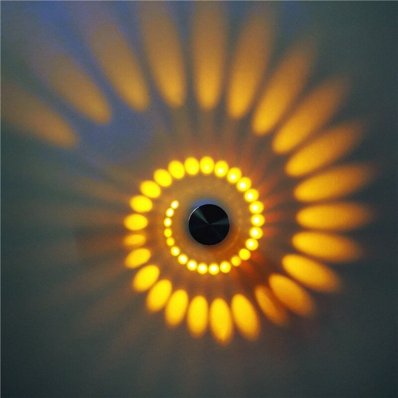Spiral wall bedside lamp