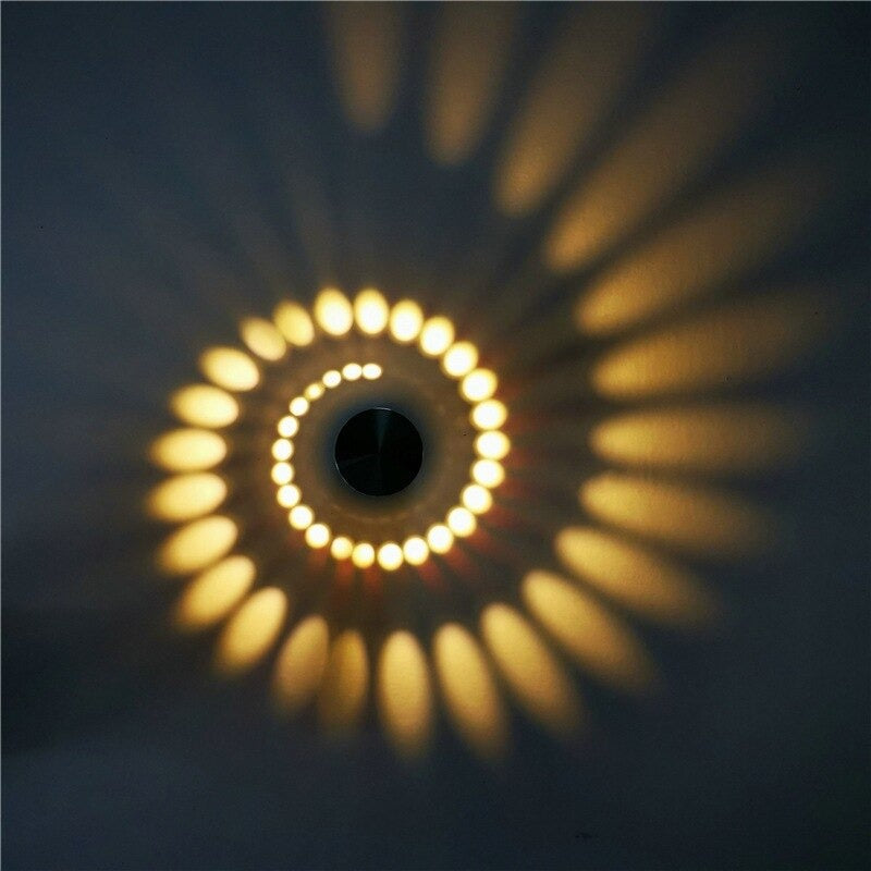 Spiral wall bedside lamp