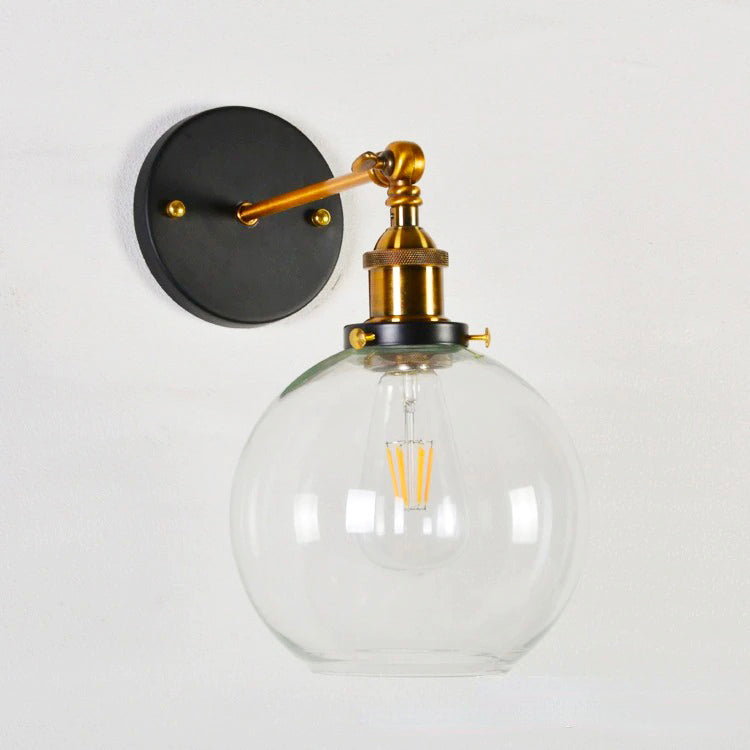 Vintage glass wall bedside lamp