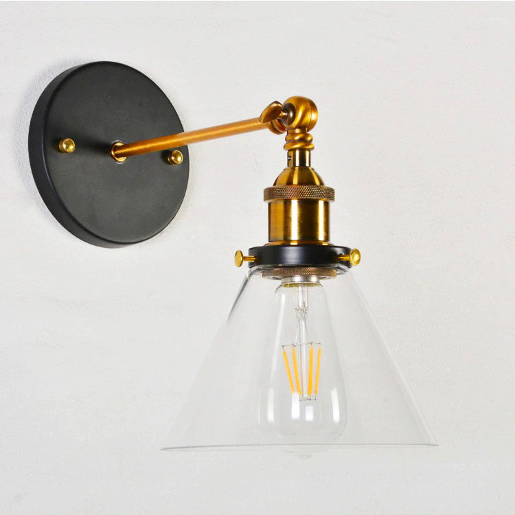 Vintage glass wall bedside lamp