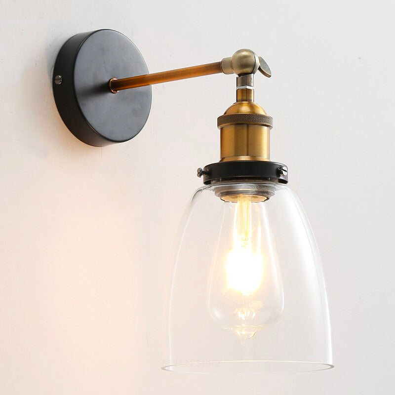 Vintage glass wall bedside lamp
