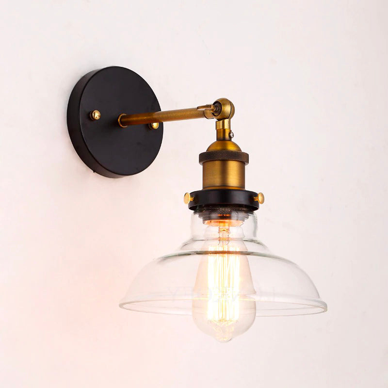 Vintage glass wall bedside lamp