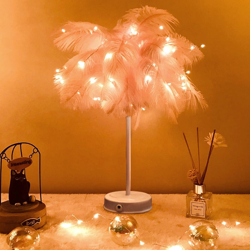 Feather LED bedside lamp