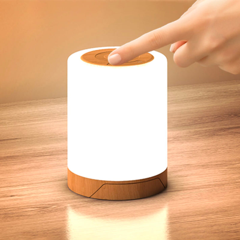 Cordless touch-sensitive bedside lamp