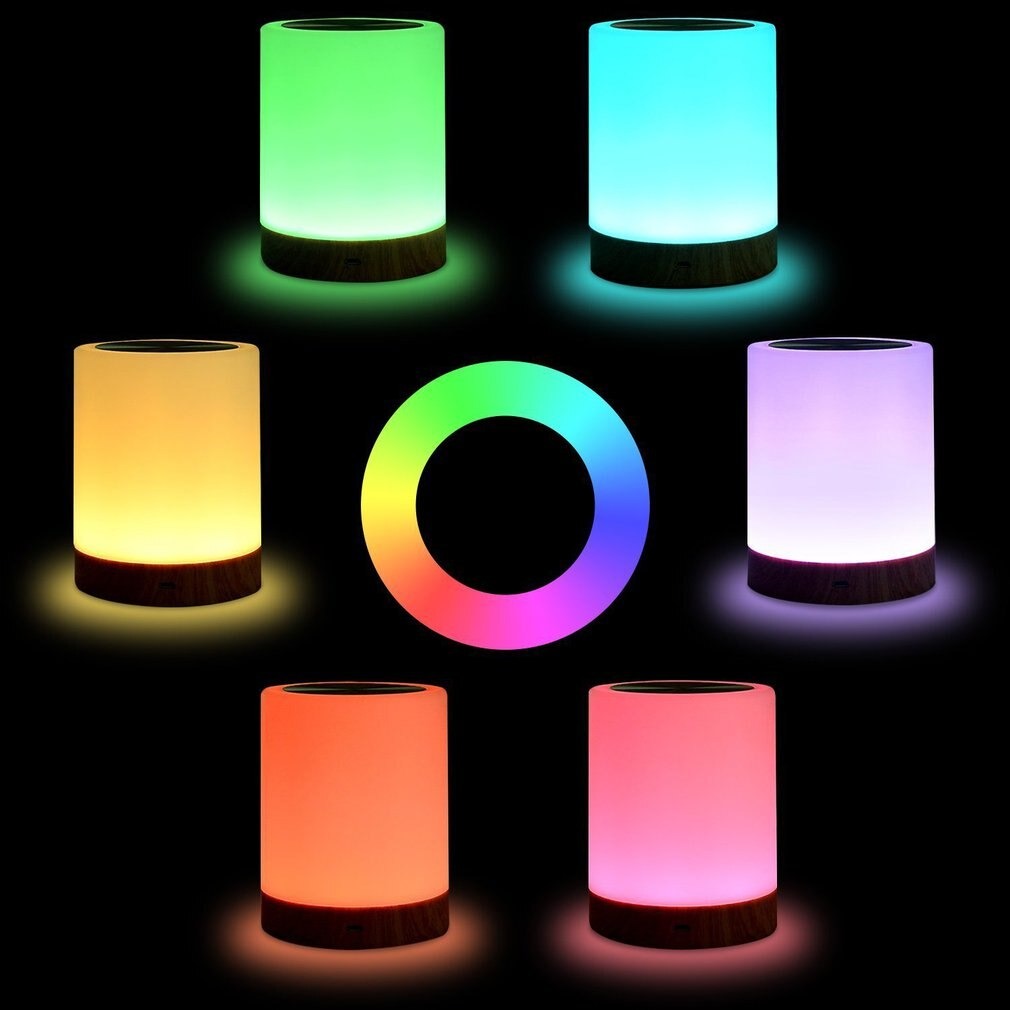 Cordless touch-sensitive bedside lamp