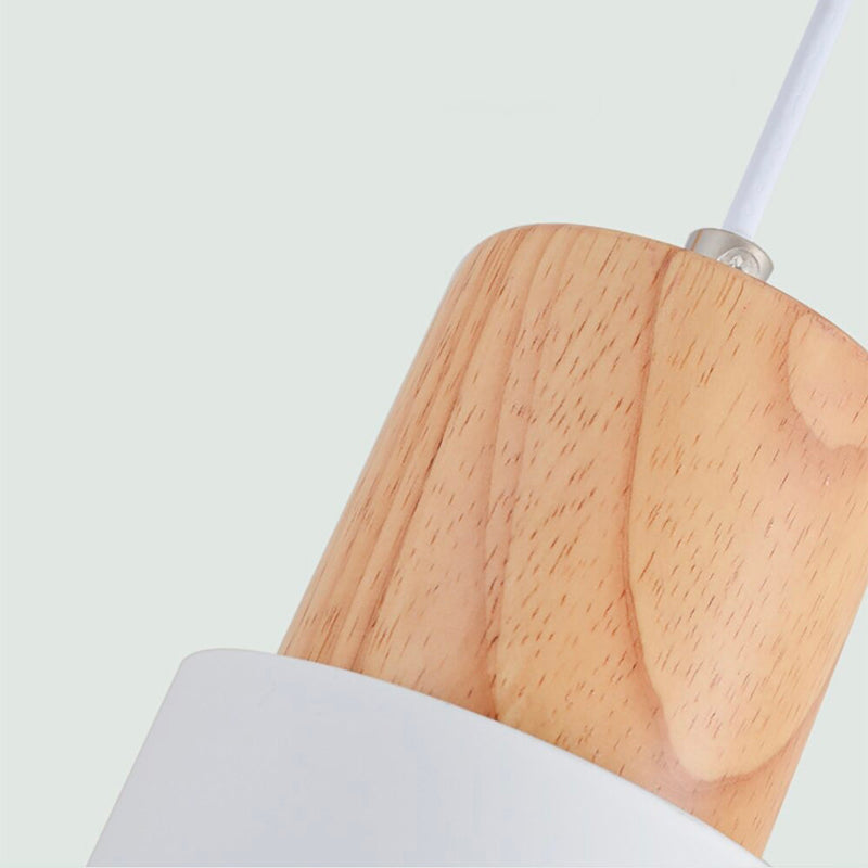 Wooden hanging bedside lamp