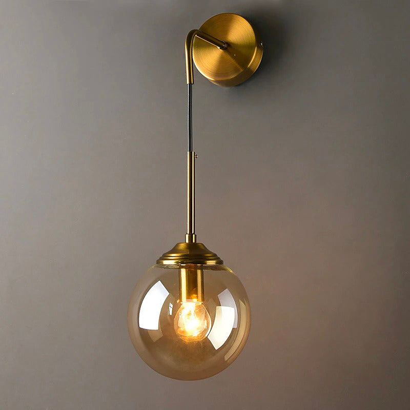Glass hanging wall bedside lamp