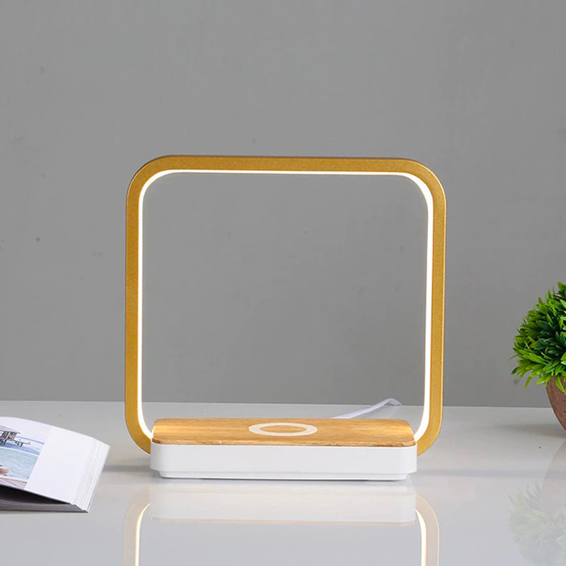 Touch-sensitive bedside lamp with wireless charger