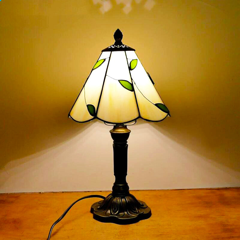 Yellow Tiffany vintage bedside lamp