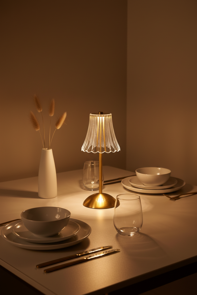 Art Deco Brass Bedside Lamp