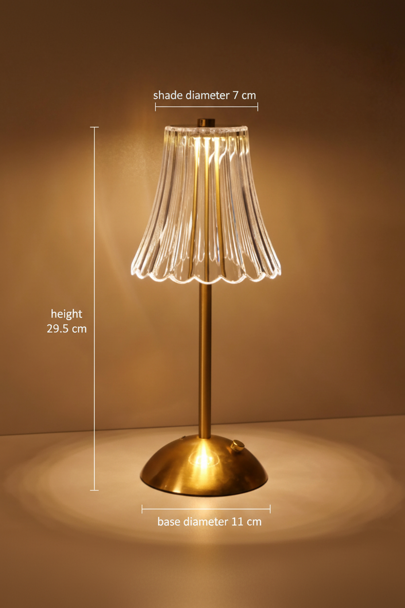 Art Deco Brass Bedside Lamp