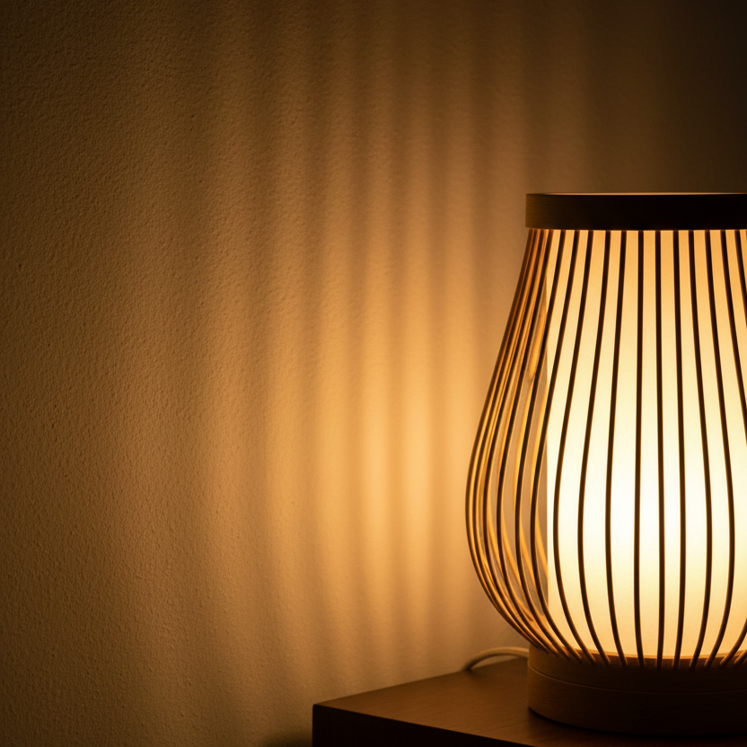Bamboo lantern bedside lamp