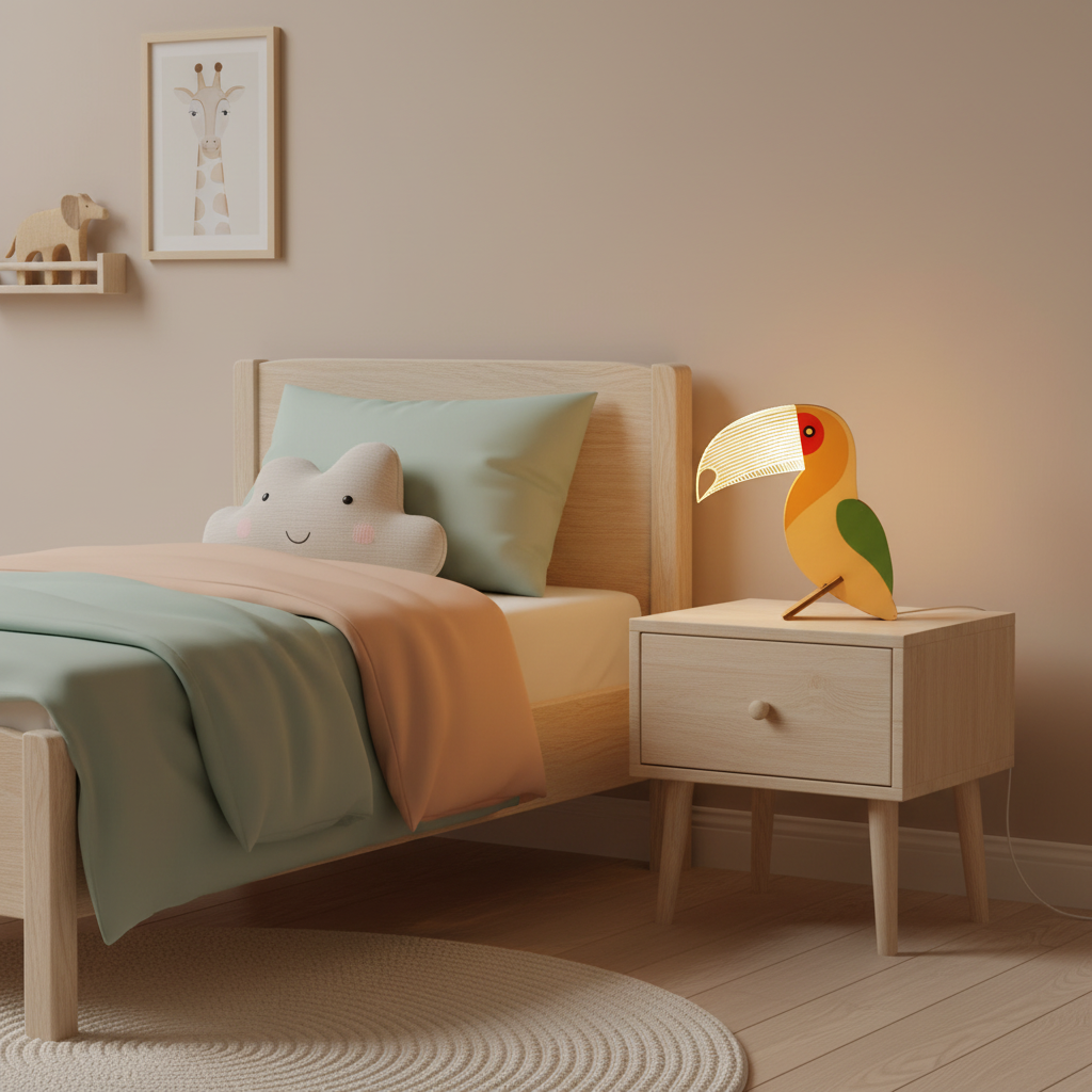 Animal bedside lamp for children