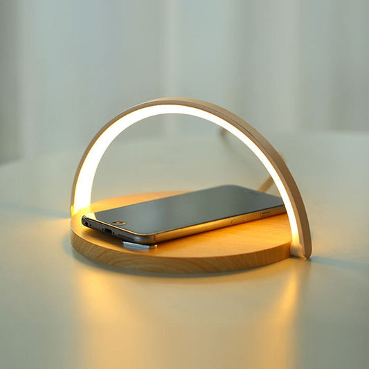 LED bedside lamp with charger