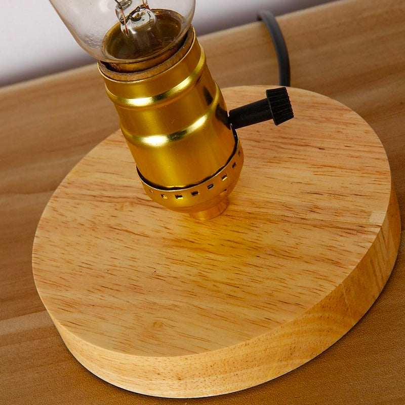 Edison wooden bedside lamp