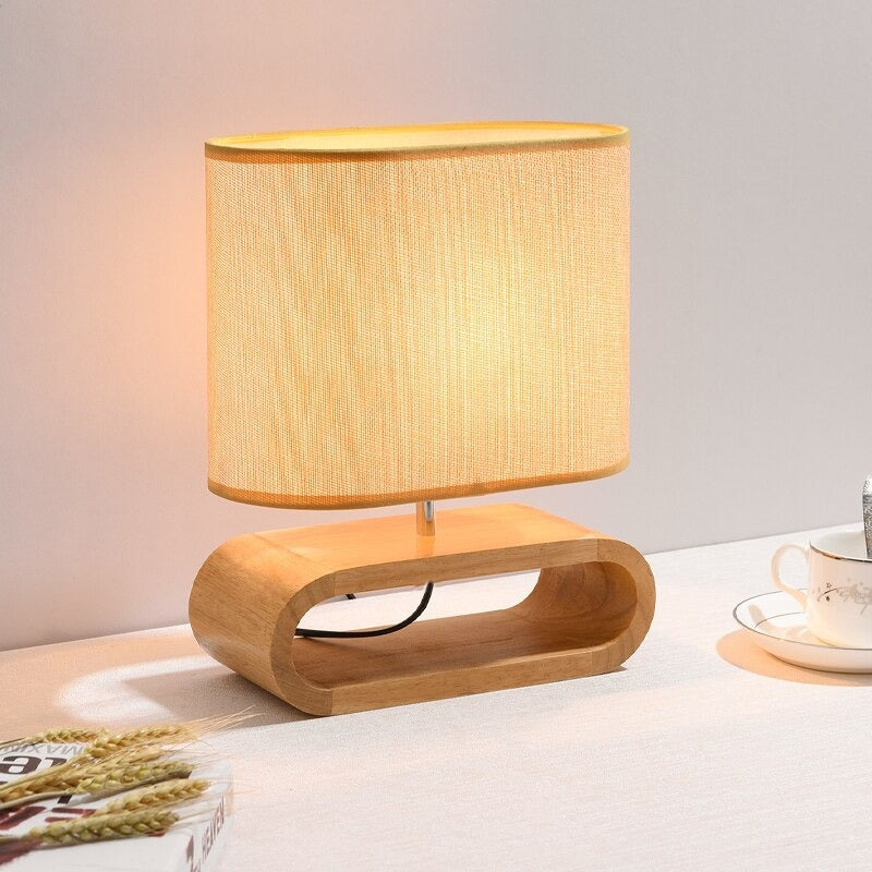 Nordic wooden bedside lamp