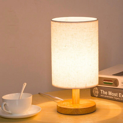 Scandinavian wooden bedside lamp