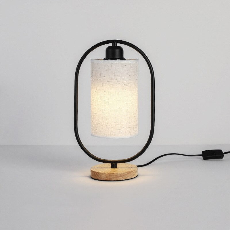 Industrial style wooden bedside lamp