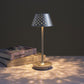 Design rechargeable bedside lamp with punched shade