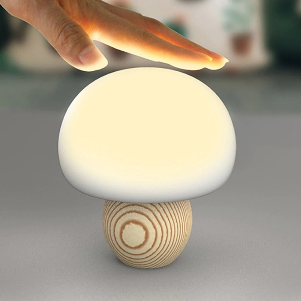 Magnetic mushroom bedside lamp for children