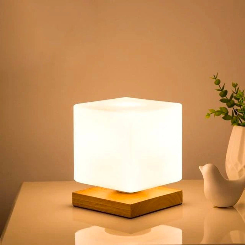 Square LED bedside lamp