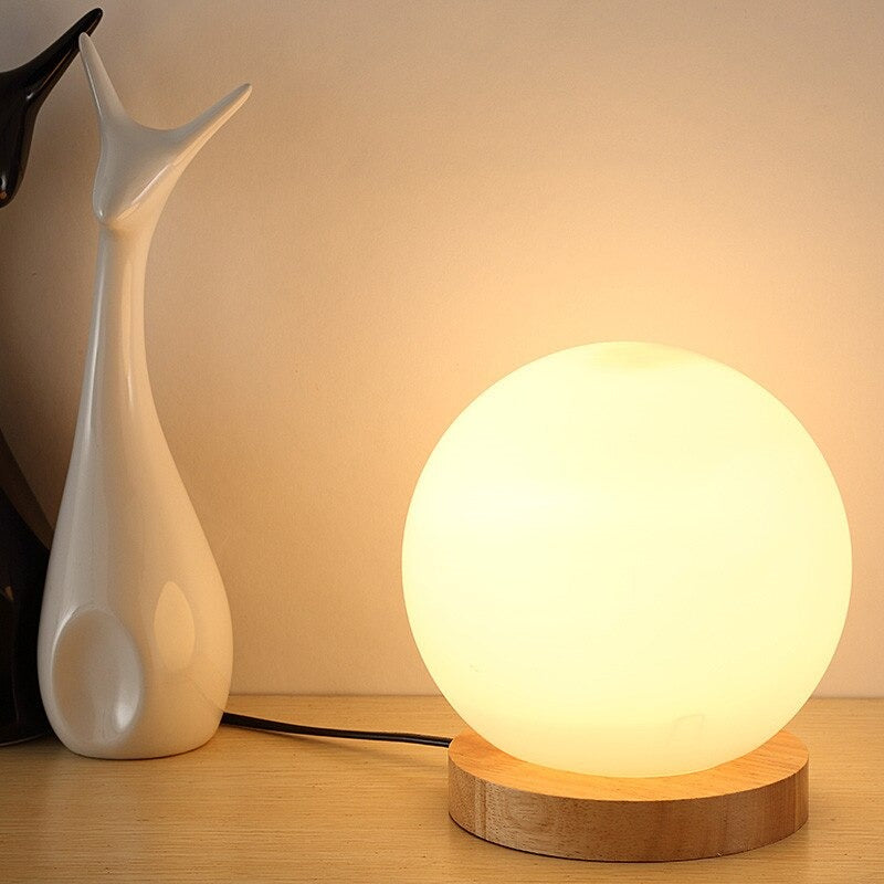 Round LED bedside lamp
