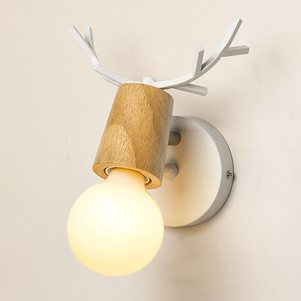 Deer antler wall bedside lamp