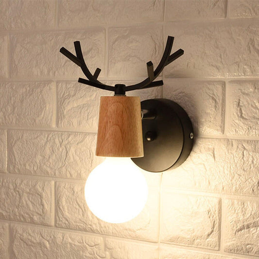 Deer antler wall bedside lamp