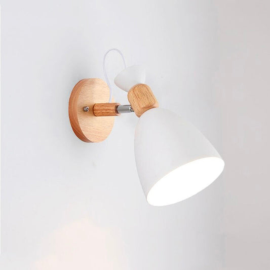 Scandinavian wooden wall bedside lamp