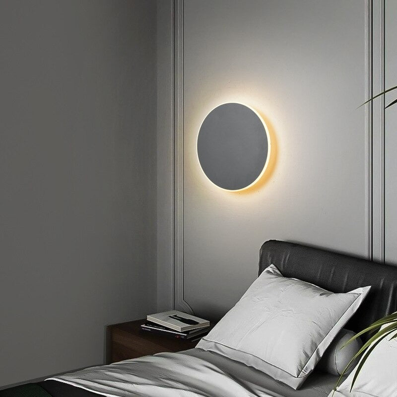 Circular wall bedside lamp
