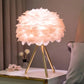 Swan feather bedside lamp