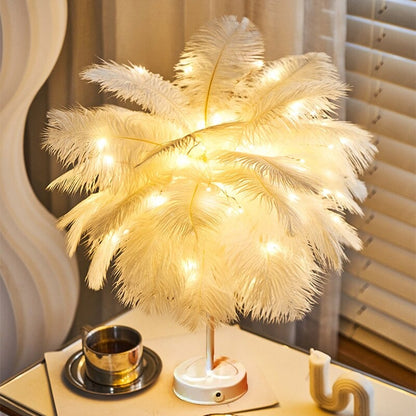 Feather LED bedside lamp