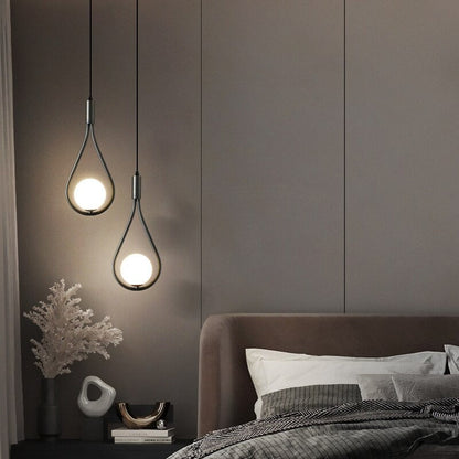Brass hanging bedside lamp