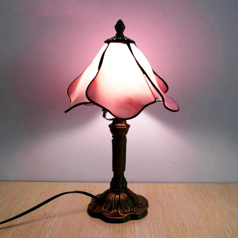 Pink Tiffany vintage bedside lamp